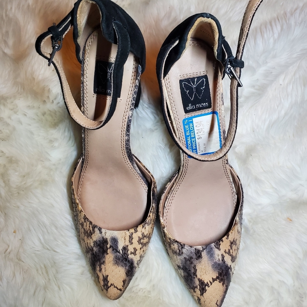 Ella moss snake women’s print/suede shoes size 9.5